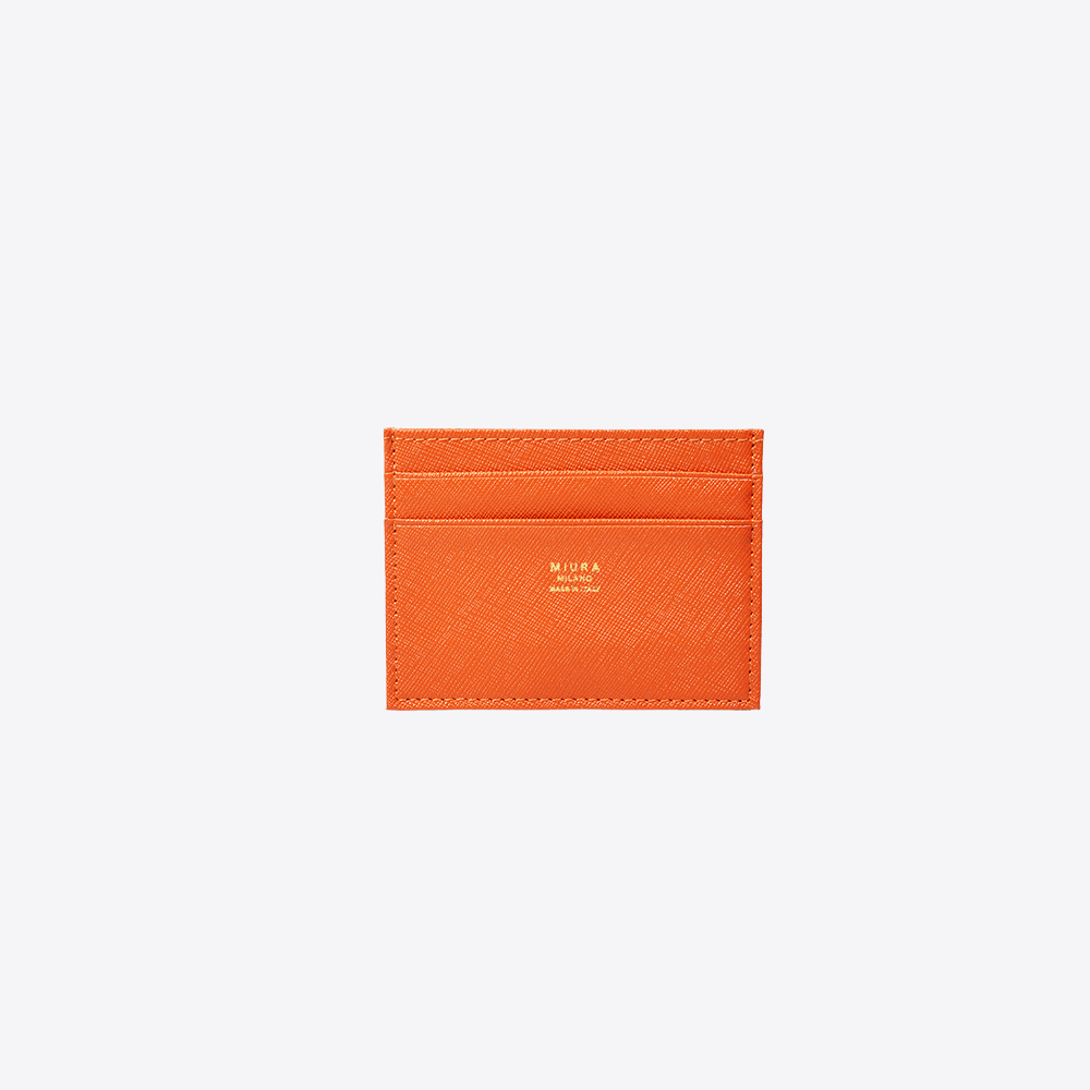 PORTACARTE PORTADOCUMENTI MIURA IN PELLE SAFFIANO - Orange tiger