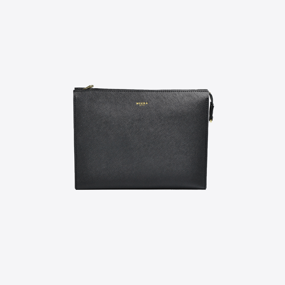 BEAUTY CASE MIURA IN PELLE - Black