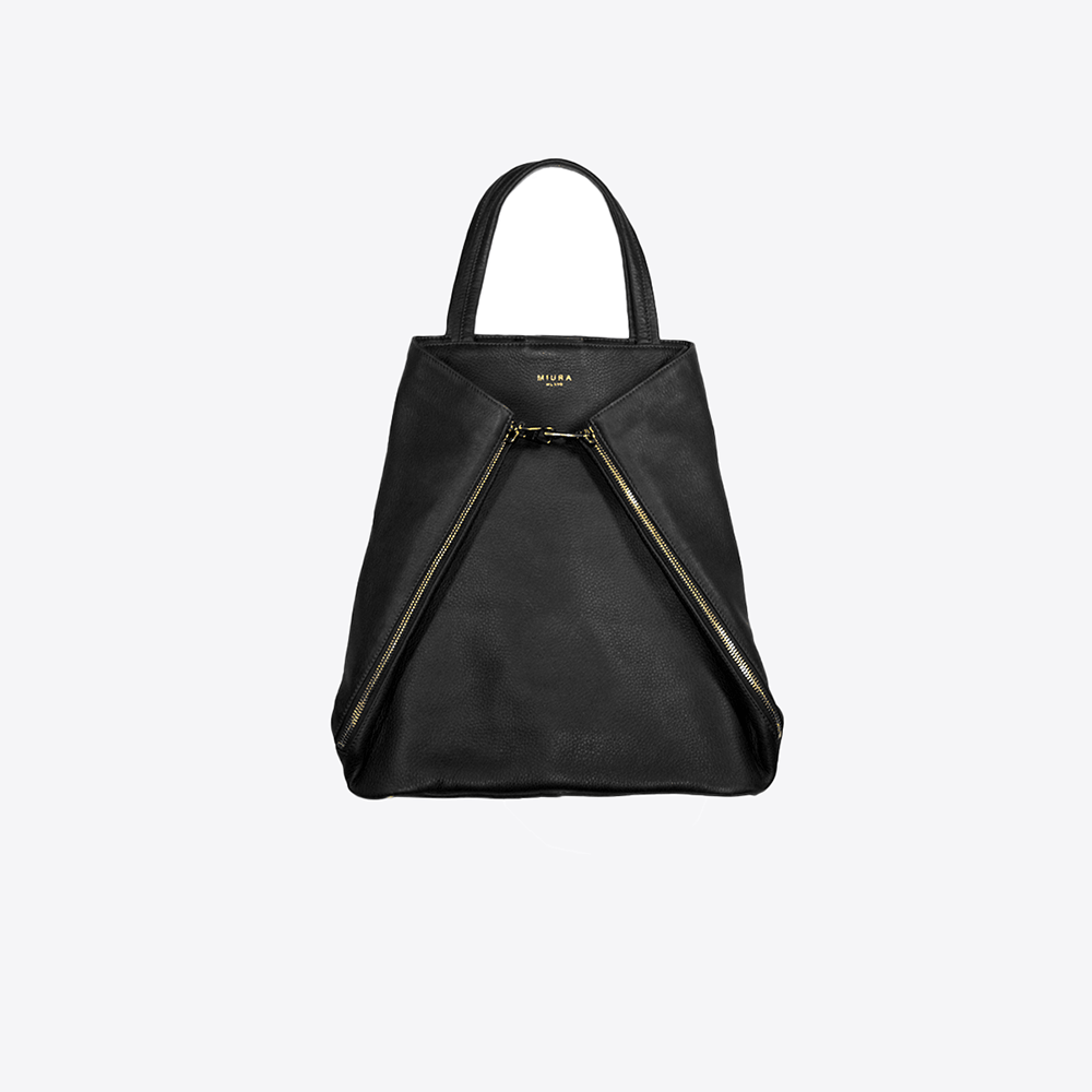 BORSA ZAINO MIURA TOKYO IN PELLE - Black