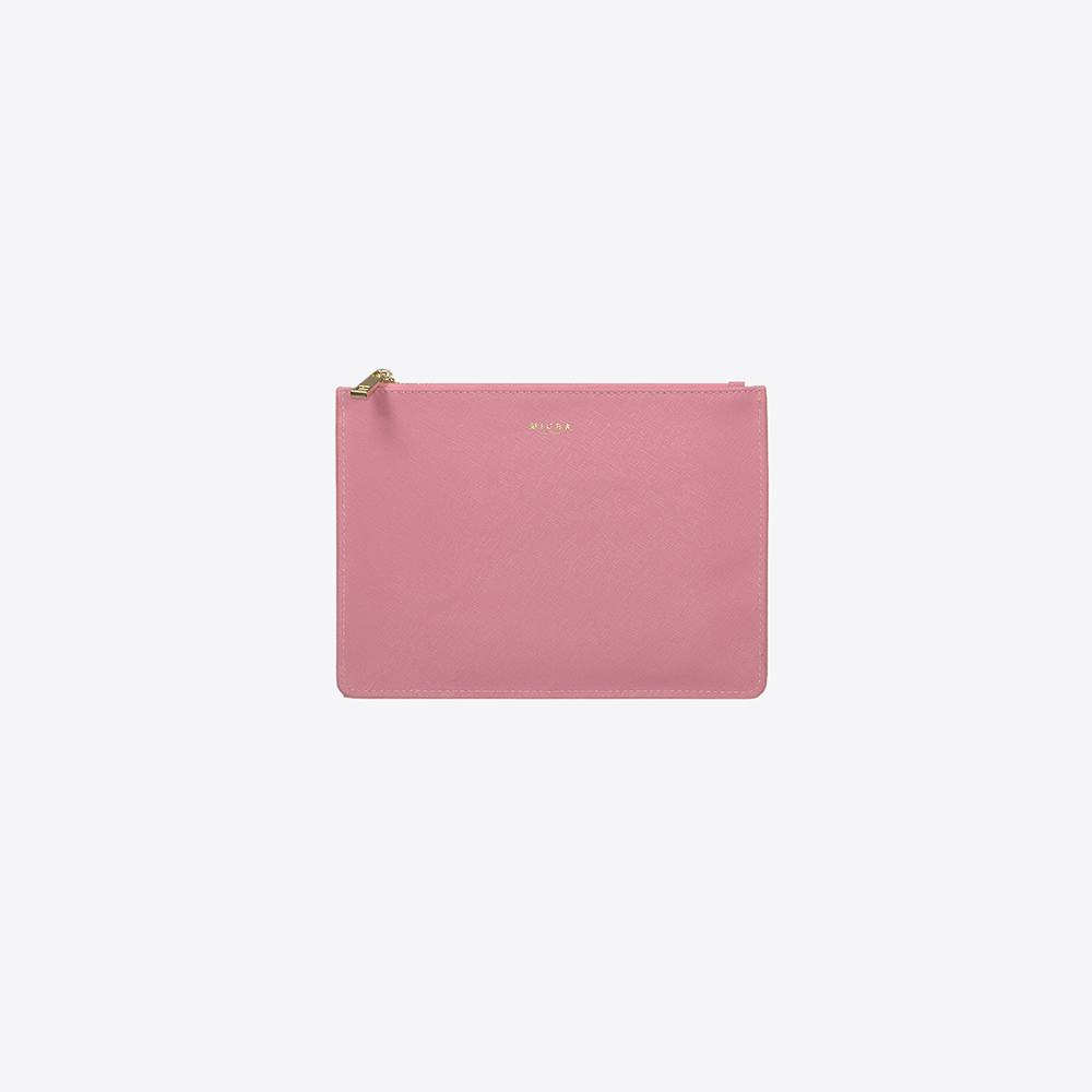 CLUTCH MIURA IN PELLE - Pink