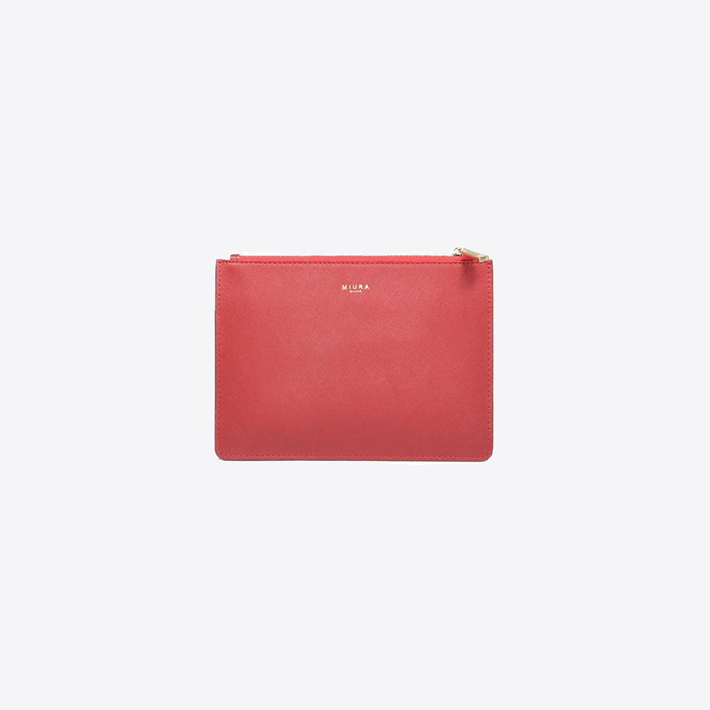 CLUTCH MIURA IN PELLE - Red