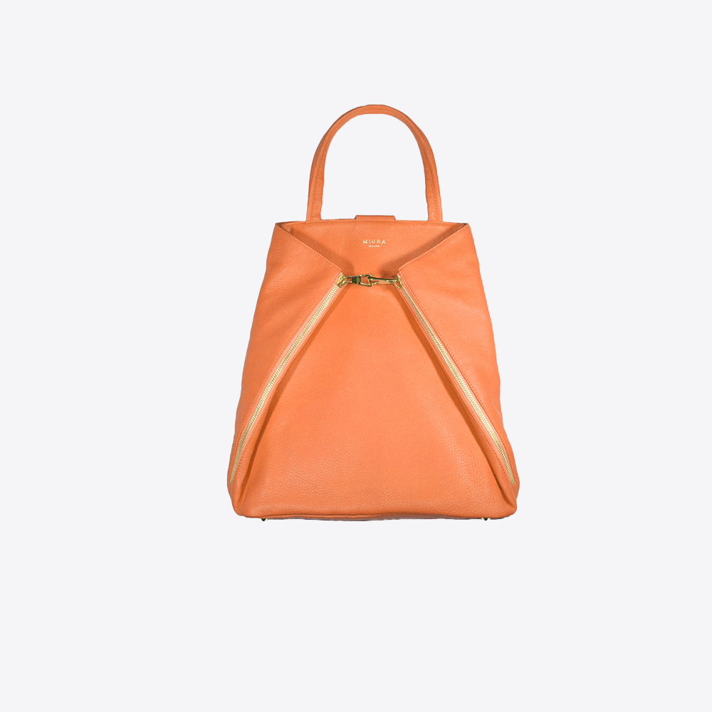 BORSA ZAINO MIURA TOKYO IN PELLE - Orange tiger