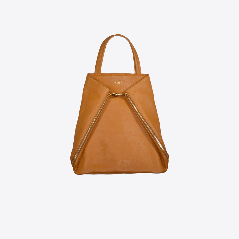BORSA ZAINO MIURA TOKYO IN PELLE - Ocher